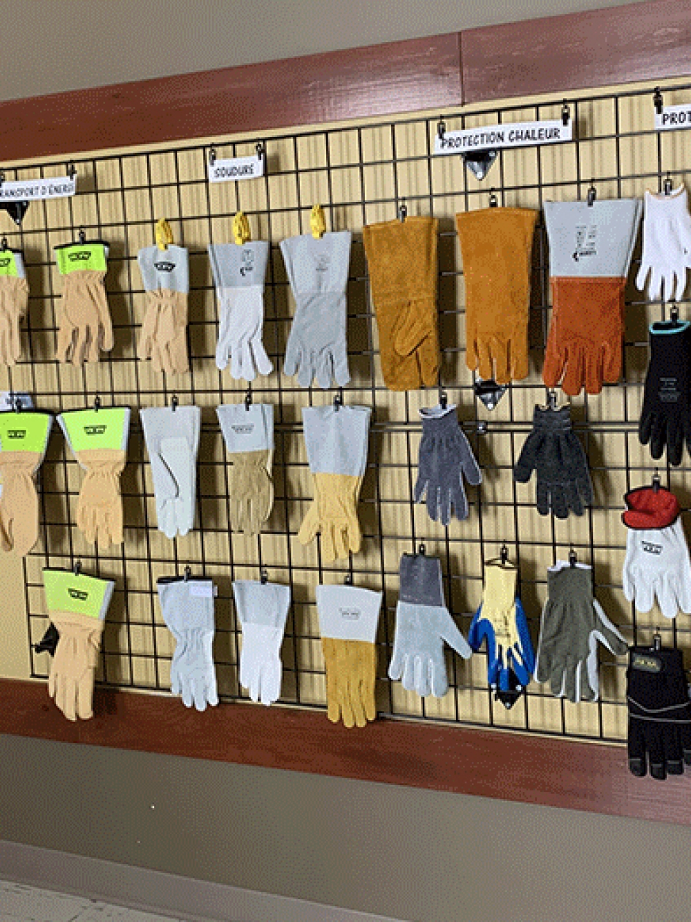 Étalage des produits de Ganterie BCL